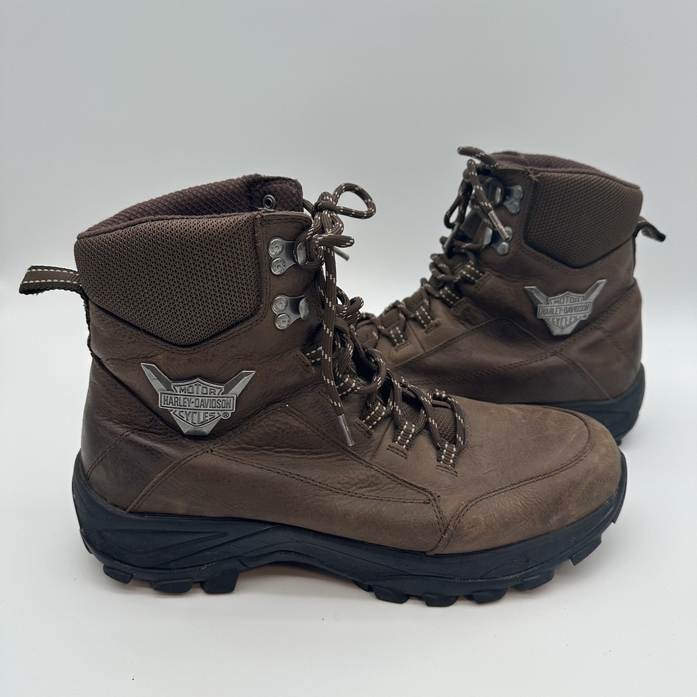 Harley Davidson Men's Gilmour Riding / Hiking Boots Brown Leather 10.5 Lace Up